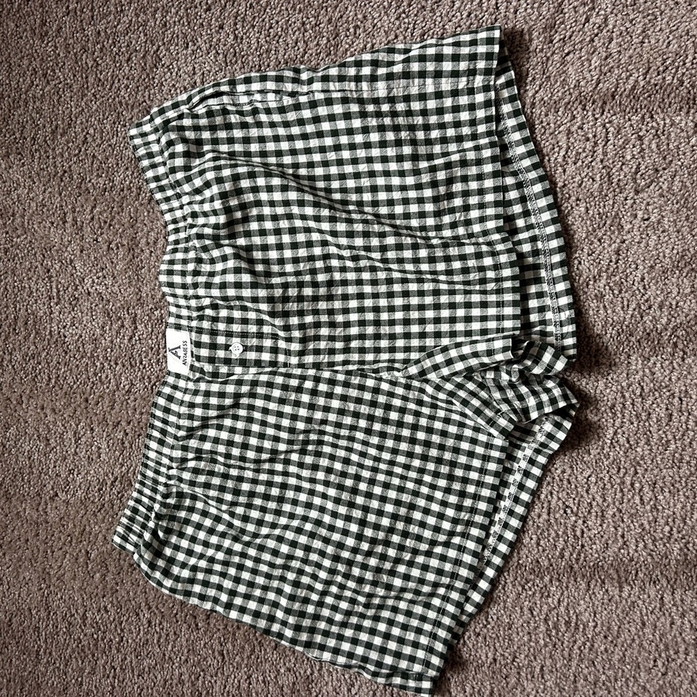Green and White Checkered Shorts